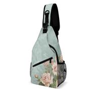 FZMVSQH Sac à bandoulière de style vintage à motif floral avec blocage RFID, sac à dos à bandoulière décontracté, sac à dos de poitrine imperméable, sac à dos léger de randonnée, sac à dos pour homme