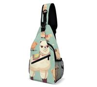 FZMVSQH Sac à bandoulière en alpagas avec blocage RFID, sac à dos à bandoulière décontracté, sac de poitrine imperméable, sac à dos léger pour randonnée, sac à dos pour homme, sac à main de voyage