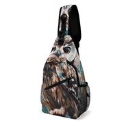 FZMVSQH Sac à bandoulière en forme de hibou mignon avec blocage RFID - Sac à dos à bandoulière décontracté imperméable - Sac à dos léger de randonnée pour homme et femme