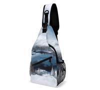 FZMVSQH Sac à bandoulière imperméable avec blocage RFID et paysage de neige pour homme et femme