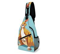 FZMVSQH Sac à bandoulière kangourou amusant avec blocage RFID - Sac à dos à bandoulière imperméable - Léger - Pour la randonnée - Pour homme et femme