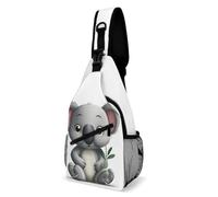FZMVSQH Sac à bandoulière Koala de dessin animé avec blocage RFID, sac à dos à bandoulière décontracté, sac à dos de poitrine imperméable, sac à dos léger de randonnée, sac à dos de voyage pour homme