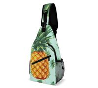 FZMVSQH Sac à bandoulière motif fruits tropicaux ananas avec blocage RFID - Sac à dos décontracté étanche - Sac de poitrine léger - Sac à dos de randonnée pour homme et femme