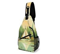 FZMVSQH Sac à bandoulière Teepee avec blocage RFID - Sac à dos à bandoulière décontracté imperméable - Sac à dos de randonnée léger pour homme et femme