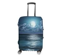 FZMVSQH Sea And Moon Housse de bagage de voyage élastique pour valise, approuvée par la TSA - Housse de protection lavable pour bagages de 45,7 à 81,3 cm, Style :, S