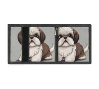 FZMVSQH Shih Tzu Portefeuille minimaliste à trois volets pour homme, portefeuille avec blocage RFID, 8 porte-cartes de crédit, 1 poche pour billets, poche pour pièces de monnaie et fenêtre pour carte