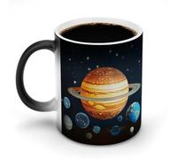 FZMVSQH Solar System Planet Tasse à café magique personnalisée à changement de couleur sensible à la chaleur avec poignée 325 ml Tasse amusante en céramique pour thé/latte/lait/cacao