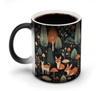 FZMVSQH Tasse à café magique avec motif animaux et forêts, tasse personnalisée à changement de couleur, tasse à café sensible à la chaleur avec poignée, 325 ml, tasse amusante en céramique pour thé
