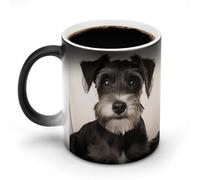 FZMVSQH Tasse à café magique avec motif schnauzer - Tasse à café personnalisée à changement de couleur - Sensible à la chaleur - Avec poignée - 325 ml - Tasse amusante en céramique pour thé/latte/lait