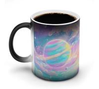 FZMVSQH Tasse à café magique colorée arc-en-ciel galaxie tasse à café personnalisée à changement de couleur tasse à café sensible à la chaleur avec poignée 325 ml tasse amusante en céramique pour thé