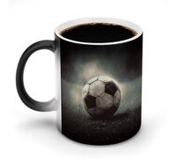 FZMVSQH Tasse à café magique de sport de football personnalisée à changement de couleur, tasse à café sensible à la chaleur changeante avec poignée, 325 ml, tasse amusante en céramique pour thé/latte