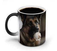 FZMVSQH Tasse à café magique « Dog Who Likes Ice Cream » - Tasse à café personnalisée à changement de couleur - Sensible à la chaleur - Avec poignée - 325 ml - Tasse amusante en céramique pour thé