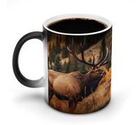 FZMVSQH Tasse à café magique en forme d'animaux sauvages - Tasse personnalisée à changement de couleur - Tasse à café sensible à la chaleur avec poignée - 325 ml - Tasse amusante en céramique pour thé