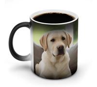 FZMVSQH Tasse à café magique en forme de chien labrador - Tasse à café personnalisée à changement de couleur - Sensible à la chaleur - Avec poignée - 325 ml - Tasse amusante en céramique pour thé