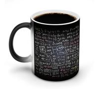FZMVSQH Tasse à café magique en forme de formule mathématique personnalisée à changement de couleur - Tasse à café sensible à la chaleur avec poignée - 325 ml - Tasse amusante en céramique pour thé