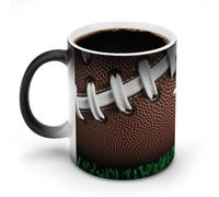 FZMVSQH Tasse à café magique en forme de lacets de football américain - Tasse à café personnalisée à changement de couleur - Sensible à la chaleur - Avec poignée - 325 ml - Tasse amusante en céramique