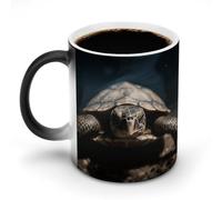 FZMVSQH Tasse à café magique en forme de tortue d'animal - Tasse personnalisée à changement de couleur - Tasse à café sensible à la chaleur avec poignée - 325 ml - Tasse amusante en céramique pour thé