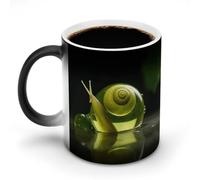 FZMVSQH Tasse à café magique en verre avec motif escargot - Tasse personnalisée à changement de couleur - Sensible à la chaleur - Avec poignée - 325 ml - Tasse amusante en céramique pour thé/latte