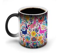 FZMVSQH Tasse à café magique mexicaine Otomi animaux magiques tasse à café personnalisée à changement de couleur tasse à café sensible à la chaleur avec poignée 325 ml tasse amusante en céramique pour