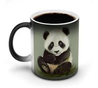 FZMVSQH Tasse à café magique mignonne avec poignée en forme de petit panda - Changement de couleur - Sensible à la chaleur - 325 ml - Tasse amusante en céramique pour thé/latte/lait/cacao