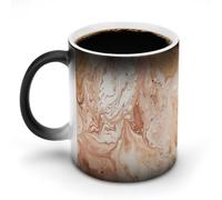 FZMVSQH Tasse à café magique Peach and Brown personnalisée à changement de couleur tasse à café sensible à la chaleur avec poignée 325 ml tasse amusante en céramique pour thé/latte/lait/cacao