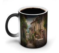 FZMVSQH Tasse à café magique toscane italienne personnalisée à changement de couleur, tasse à café sensible à la chaleur changeante avec poignée, 325 ml, tasse amusante en céramique pour thé/latte