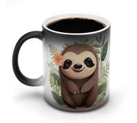 FZMVSQH Tasse à café mignonne avec motif paresseux magique de dessin animé - Tasse à café personnalisée à changement de couleur - Sensible à la chaleur - Avec poignée - 325 ml - Tasse amusante en