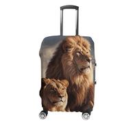 FZMVSQH Two Lions Housse de bagage de voyage élastique pour valise, approuvée par la TSA, housse de protection lavable pour bagages de 45,7 à 81,3 cm, Style :, S