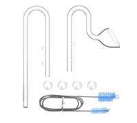 FZONE Kit de tuyaux en Verre pour Aquarium de avec Bec d'arrivée de lys et Brosse pour Tube de (in&Outlet:19mm)