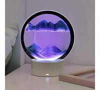 FZQBEY Cadre Sable Mouvant LED, Sablier Peinture de Sable Qui Coule 3D, Art Image Dynamique Sable de Paysage, Lampe Art de Sable en Mouvement Rotation à 360°, 7 Couleurs Lumineuses, Réglable