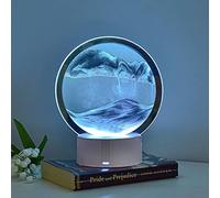 FZQBEY Cadre Sable Mouvant LED, Sablier Peinture de Sable Qui Coule 3D, Art Image Dynamique Sable de Paysage, Lampe Art de Sable en Mouvement Rotation à 360°, 7 Couleurs Lumineuses, Réglable
