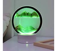 FZQBEY Cadre Sable Mouvant LED, Sablier Peinture de Sable Qui Coule 3D, Art Image Dynamique Sable de Paysage, Lampe Art de Sable en Mouvement Rotation à 360°, 7 Couleurs Lumineuses, Réglable