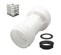 FZQBEY IBC Accessoire de réservoir, Adaptateur IBC S60 x 6 avec Couvercle et Bague en Caoutchouc, rallonge entretoise, Filetage Grossier Droit S60 x 6 vers Filetage Grossier S60 x 6 (A)