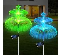 FZQBEY Lumière Solaire Extérieur, 2 Pièces Lampe Solaire pour méduse 7 Couleurs Changeantes Lumières Solaires Jardin Etanche IP65 Solaires Lumière Décoratives pour Pelouse, Terrasse, Chemin