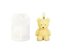 FZQBEY Moule à Bougie Ours Silicone, DIY Bougies Moule Ours en Résine, Moules de Moulage pour Fabrication de Savon Bougies, Mignon Ours Assis 3D Moulle de Bougie Bricolage pour Maison Artisanat Décor