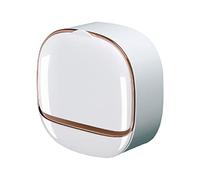 FZQBEY Porte-Savon Mural Auto-adhésif Avec Couvercle Rabattable et Plaque de Drainage, Range Douche Pliable, Économiseur pour Salle de Bains, Cuisine (White)