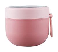 FZQBEY Tasse à Céréales, 600 ML Bol de Céréales avec Poignée et Cuillère Pliante, Gobelet Boîtes de Soupe Portable Pot de Yaourt Etanche Tasse de Petit Déjeuner pour Micro-Ondes et Réfrigérateur