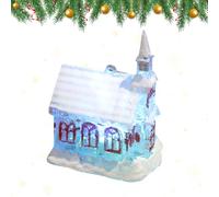 FZQBEY Village De Noel Miniature, LED Village De Noel, Village De Noel Lumineux Et Anime, Batterie Incluse, pour Decoration Noel Interieur Maison, Decoration Noel Table, Décoration d'arbre de Noël