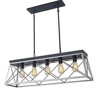 FZQSXAZU Lustre à 5 lumières, plafonnier Industriel Semi-encastré avec Cage métallique, pour Salon