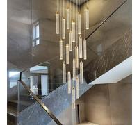 FZQSXAZU Lustre LED en Forme de Branche avec Bulles de Verre - Décoration Lumineuse Longue et créative pour immeuble Duplex, Grand Salon d'hôtel, Villa de Luxe, escalier (12-40 lumières) (T