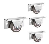 FZQSXAZU roulettes Fixes à Plaque, Petites roulettes latérales de 1/1,25 Pouce, Lot de 4 roulettes pour tiroirs de Meubles, roulettes en Caoutchouc TPE, capacité de Charge de 35 kg, pour ra