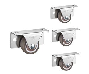 FZQSXAZU roulettes Fixes à Plaque, Petites roulettes latérales de 1/1,25 Pouce, Lot de 4 roulettes pour tiroirs de Meubles, roulettes en Caoutchouc TPE, capacité de Charge de 35 kg, pour ra