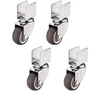 FZQSXAZU roulettes silencieuses en U de 50 mm, roulettes de Rechange en Caoutchouc TPE Robustes avec roulements pour établi, Chariot de Courses, 4 pièces, capacité de Charge 100 kg ｜ 16/18/