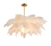 FZQSXAZU Suspension élégante en Plumes d'autruche Blanches, plafonnier pour Chambre et Salon, éclairage Doux et Design Unique.