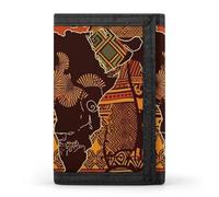 FZQVSGW Cute Elephant_80395810 Porte-monnaie à trois volets avec 8 emplacements pour cartes de crédit Porte-monnaie divisé, Motif ethnique de la carte africaine, Taille unique, Moderne