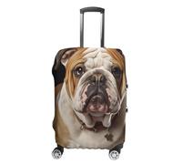 FZQVSGW Housse de bagage pour voyage, bulldog anglais, housse de bagage tendance, lavable, extensible, protection pour valises de 48,3 à 81,3 cm, blanc, XL