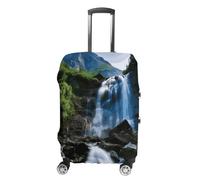 FZQVSGW Housse de bagage pour voyage, cascade de montagne, housse de bagage tendance, lavable, extensible, protection pour bagages de 48,3 à 81,3 cm, blanc, L