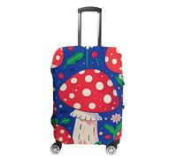 FZQVSGW Housse de bagage pour voyage, champignons brillants, arts tendance, housse de bagage lavable, extensible, protection pour bagages de 48 à 81 cm, blanc, L