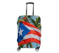 FZQVSGW Housse de bagage pour voyage, drapeaux de Porto Rico, grenouille, palmiers, housse de bagage tendance, lavable, extensible, protection pour bagages de 48,3 à 81,3 cm, blanc, XL