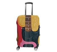 FZQVSGW Housse de bagage pour voyage, guitare, basse, instrument de musique, tendance, housse de bagage lavable, extensible, protection pour bagages de 48,3 à 81,3 cm, blanc, XL